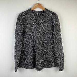 Athleta Sierra Black & White Wool Blend Crew Sweater - Size S